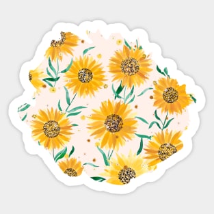 Summer Sunflowers Soft pink Sticker